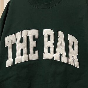 The Bar Varsity Sweatshirt Hunter Green - Size L